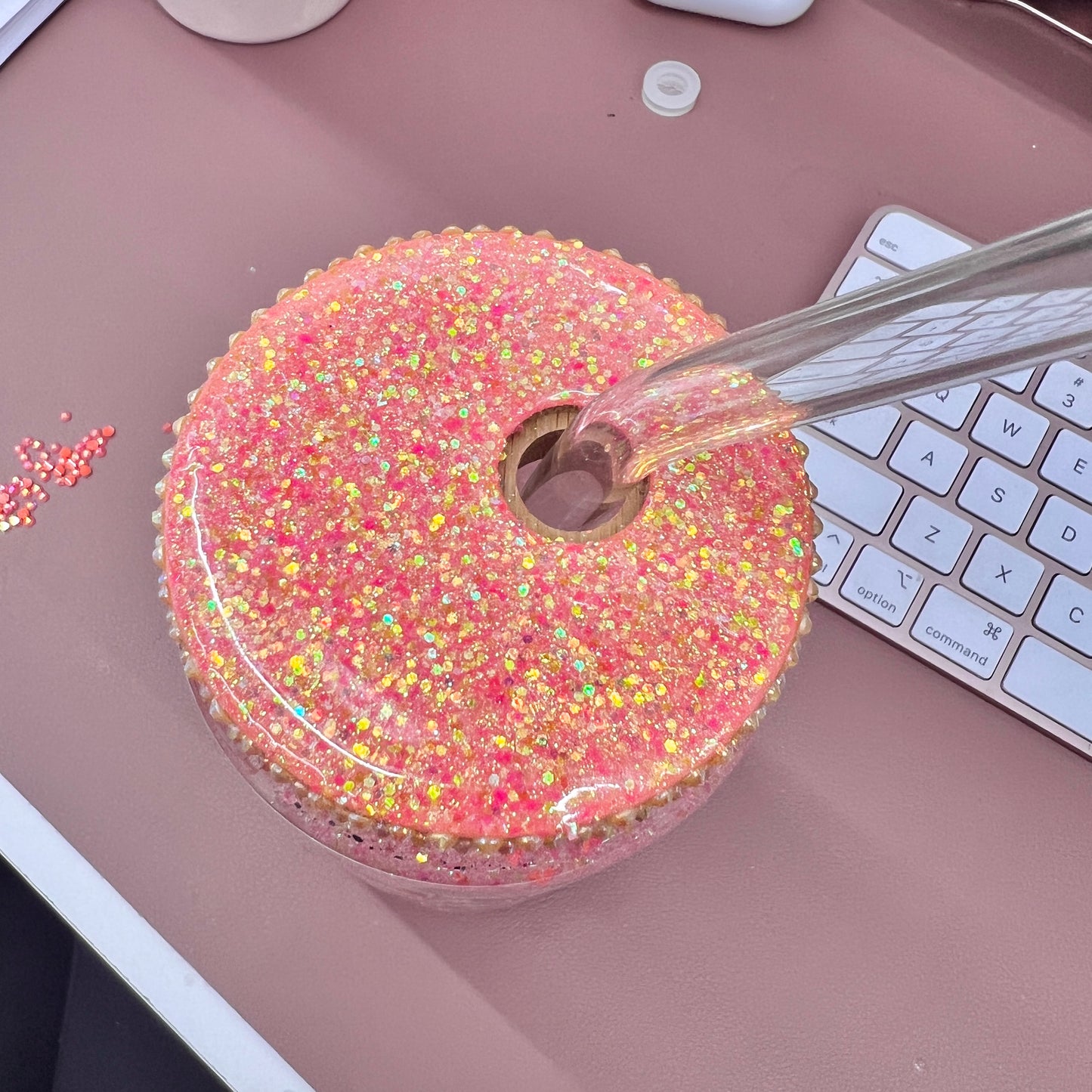 Tiny Human Tamer Happy Snowglobe Glass Tumbler