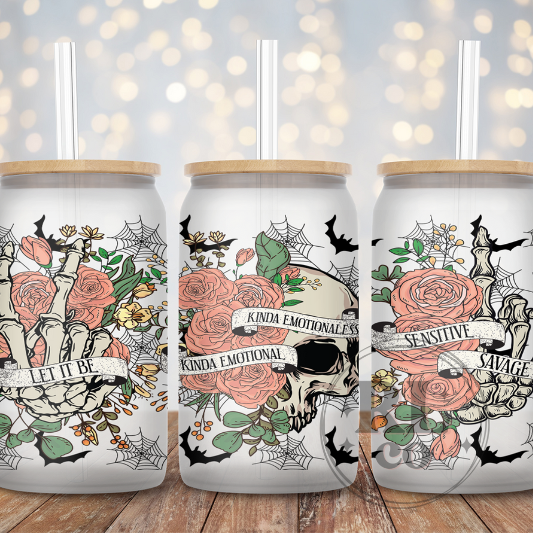 Kina Emotional, Kinda Emotionless, Sensitive, Savage Glass Cup