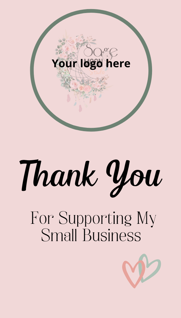 Thank You Business Card Editable Template - Digital only
