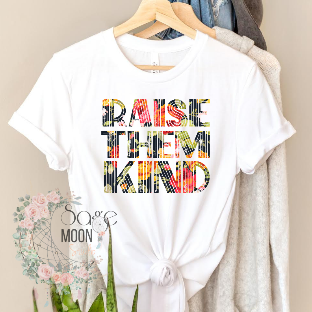 Raise Them Kind Floral Print Graphic Tee