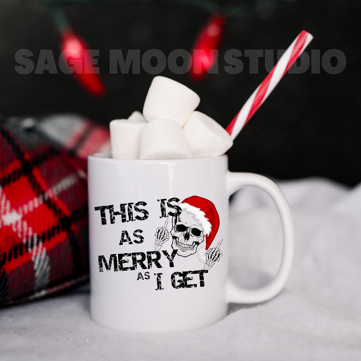 This Is As Merry As I Get Skull Middle Finger F You Coffee Mug