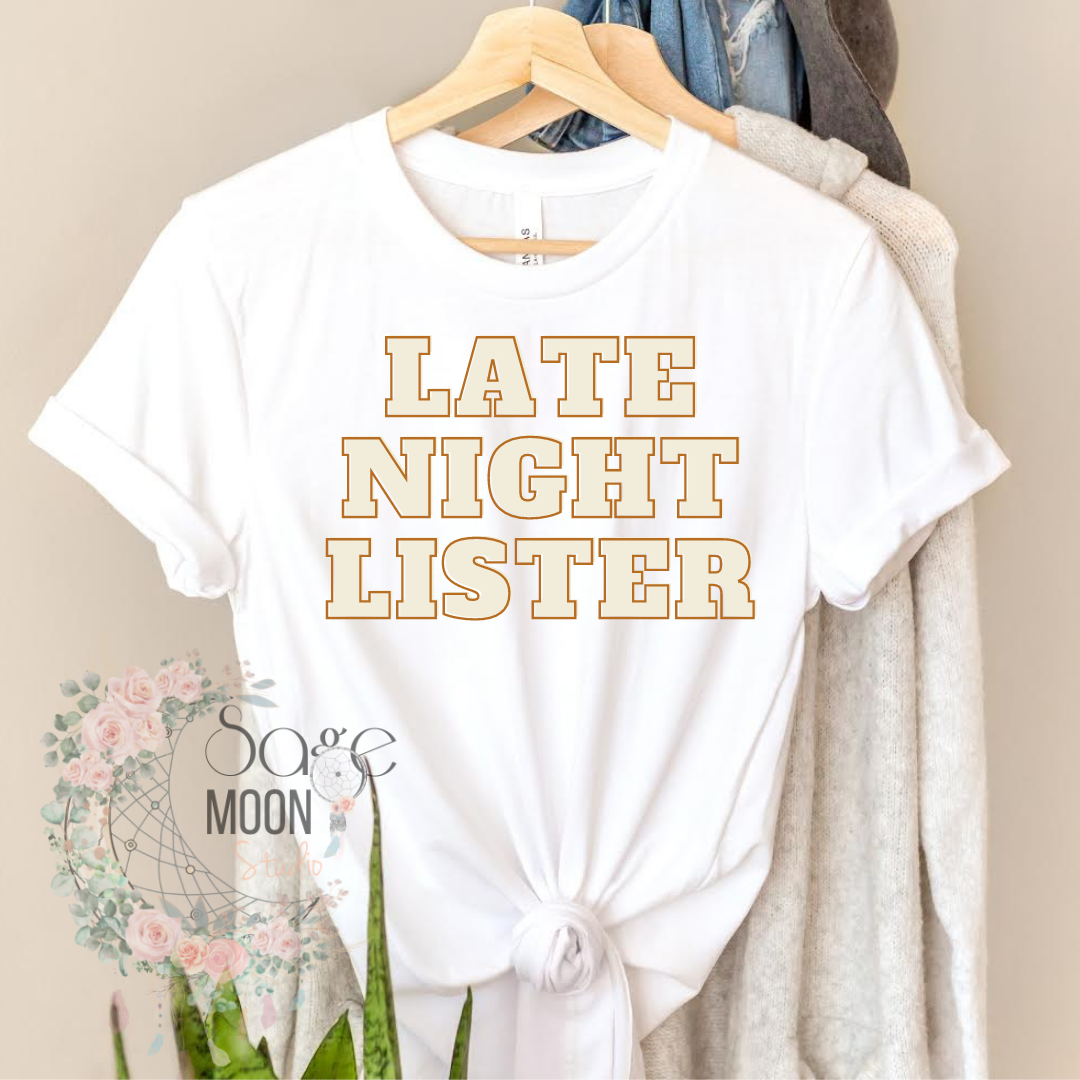 Late Night Lister, Posh Tee, Reseller, Resell