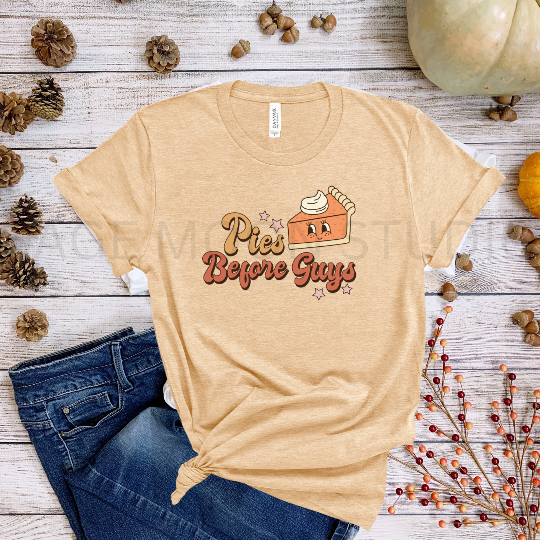 Pies Before Guys Thanksgiving Short Sleeve Tee