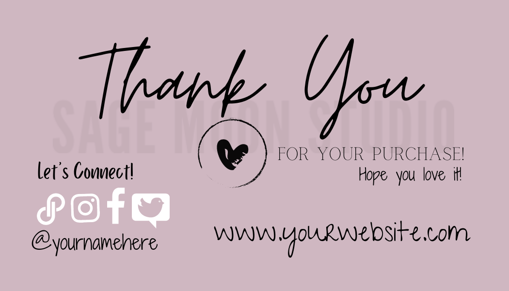 Hello Beautiful Thank You Card for Canva - DIGITAL FILE ONLY