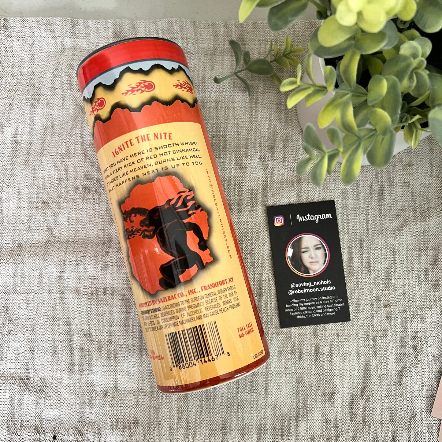 Fire Whiskey 20oz Drink Tumbler