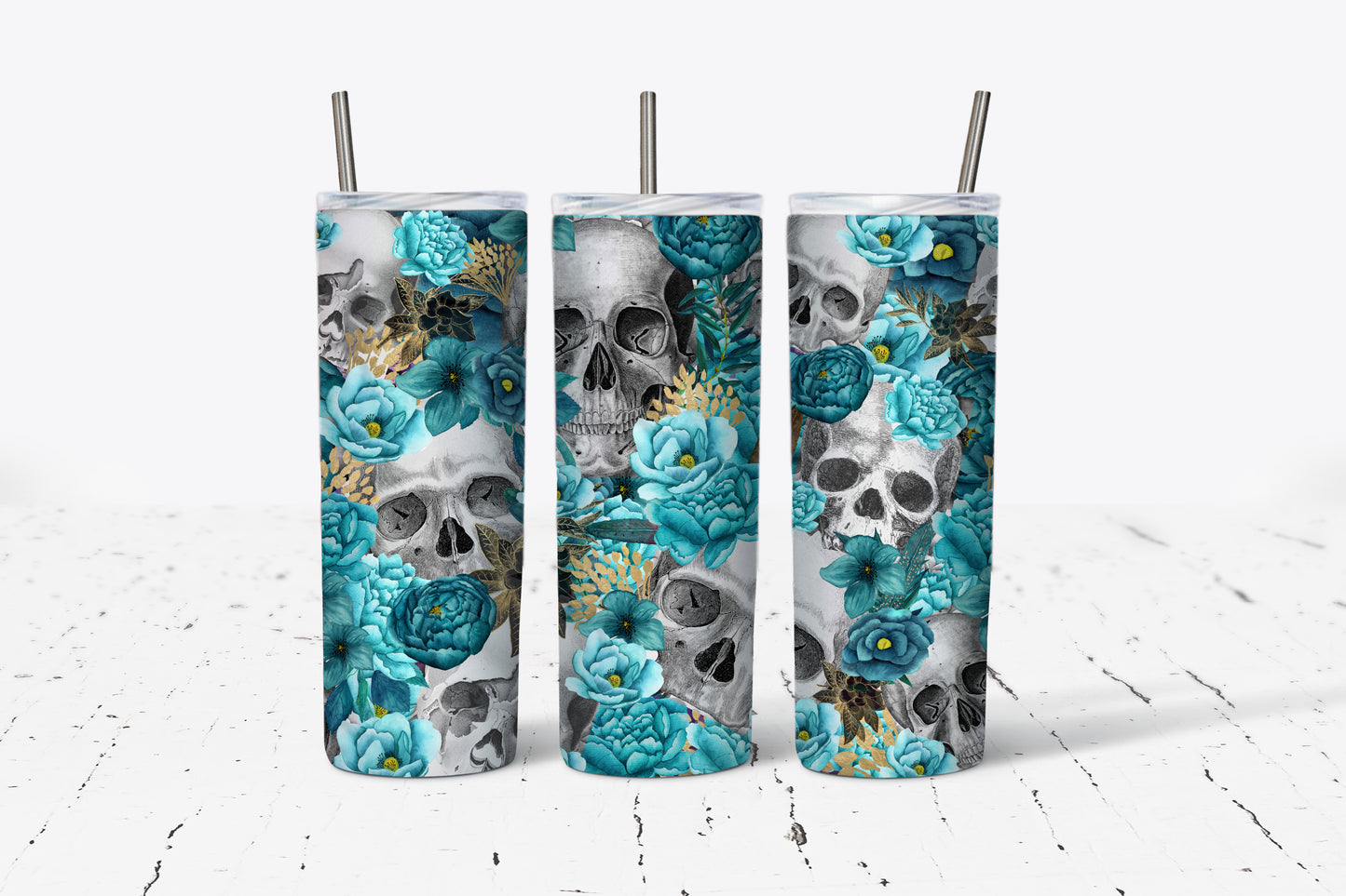 Floral Skull 20oz Stainless Steel Tumbler