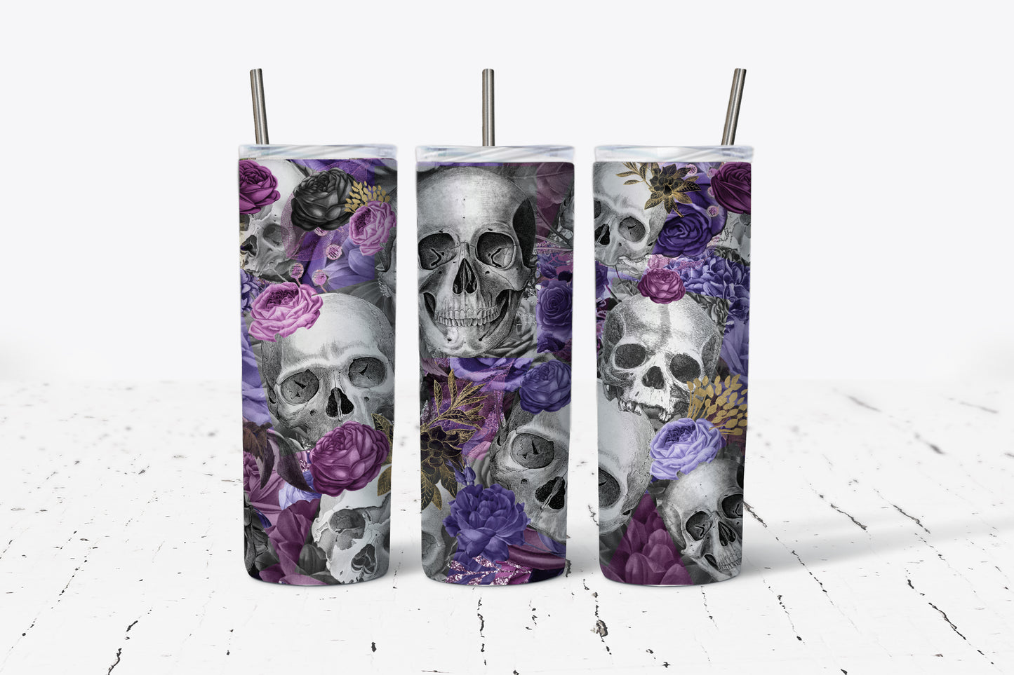 Floral Skull 20oz Stainless Steel Tumbler