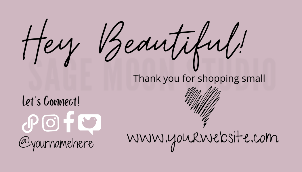 Thank You Business Card Editable Template - Digital only