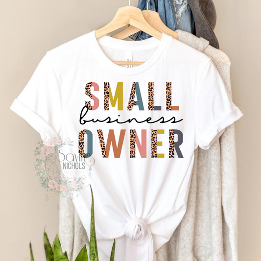 Small Business Owner Leopard Print Tee