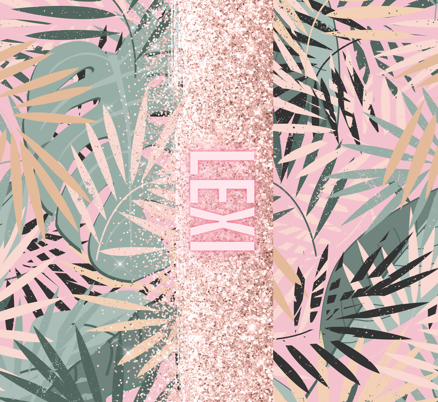 Tropical Pink Glitter Tumbler