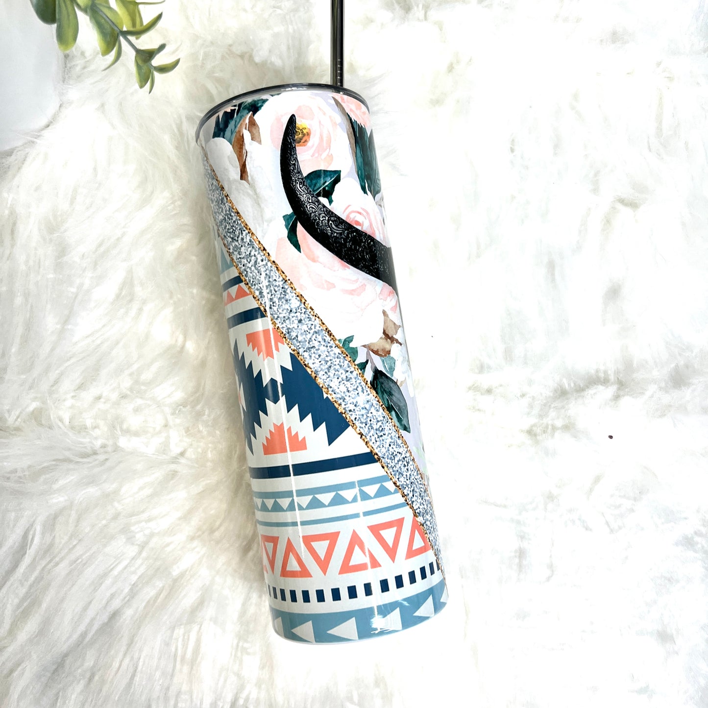 Bull Skull Boho Tumbler