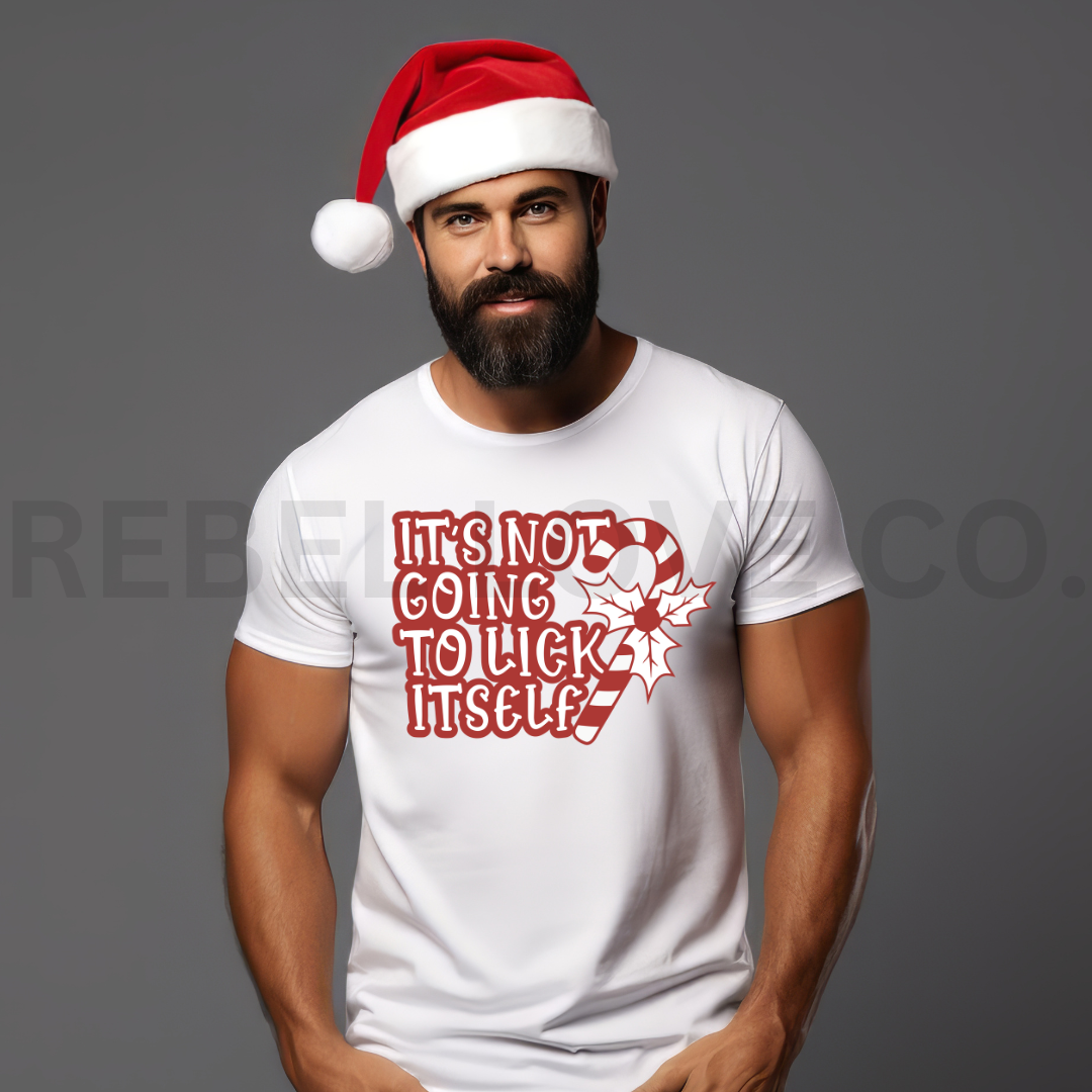 It's Not Going To Lick Itself Candy Cane Christmas Shirt Holiday