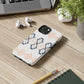 Stylish Geometric Tough Phone Case, Durable Phone Cover for Adventurers, Unique Gift for Her, Tribal Design Case, Boho Phone Accessories