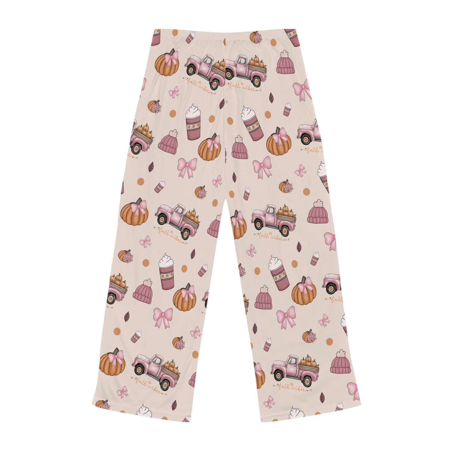 Cozy Women's Pajama Pants with Fall Design, Relaxation, Sleepwear, Gift for Her, Autumn Vibes, hand drawn art