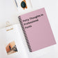 Spiral Notebook — "Petty Thoughts in Professional Fonts" Pink Ruled Journal, Co Worker Gift, Office Humor