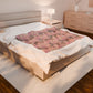 Pink Gingerbread & Hearts Velveteen Plush Blanket — Cozy Holiday Throw for Kids
