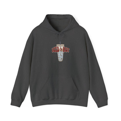 Iced & Hot Coffee Hooded Sweatshirt – Cozy Unisex Pullover for Coffee Lovers, Perfect Gift for Birthdays, Holidays, or Casual Outings