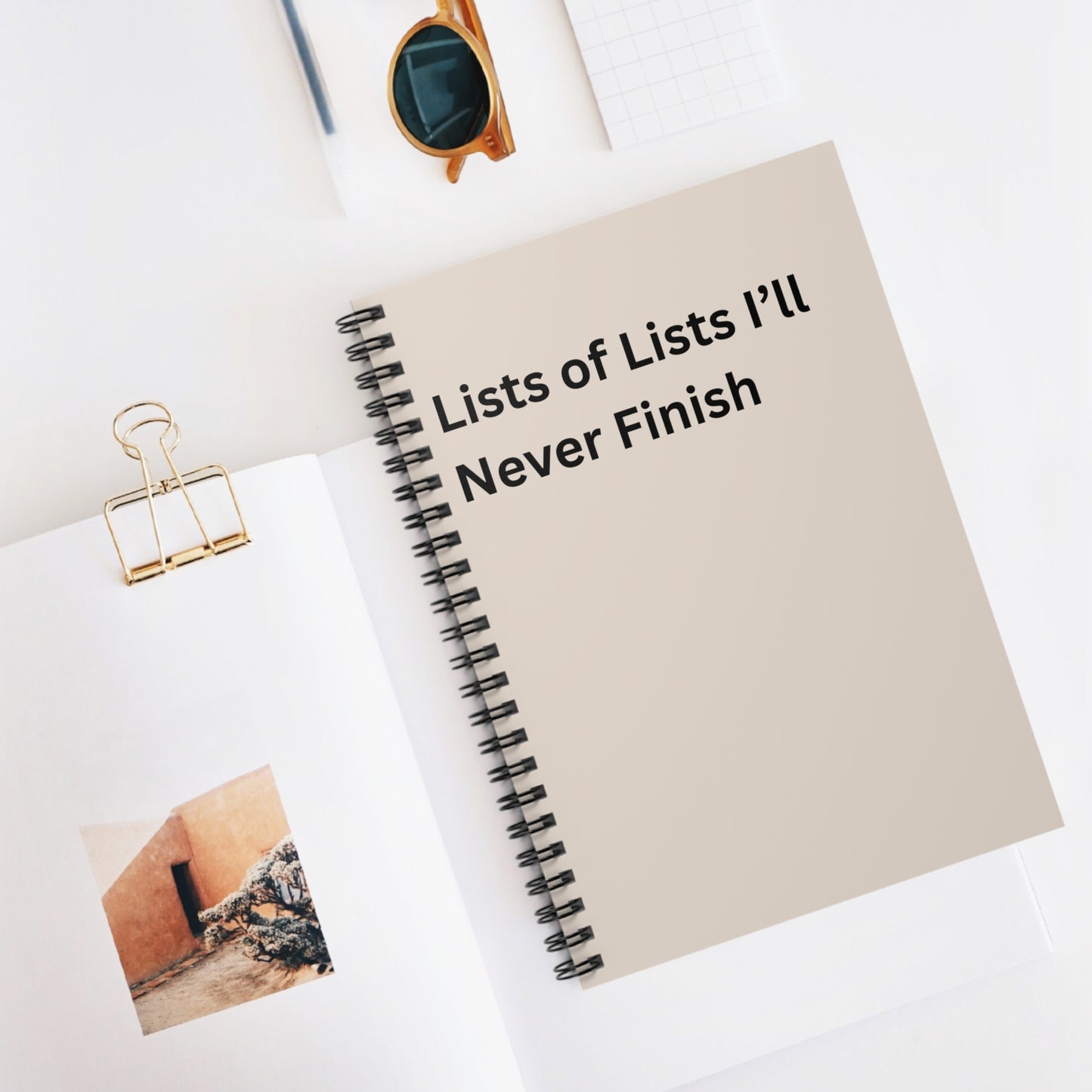 Lists of Lists I’ll Never Finish Spiral Notebook — Funny To-Do List Journal, Co worker Gift, Office Must Haves