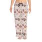 Cozy Women's Pajama Pants with Fall Design, Relaxation, Sleepwear, Gift for Her, Autumn Vibes, hand drawn art