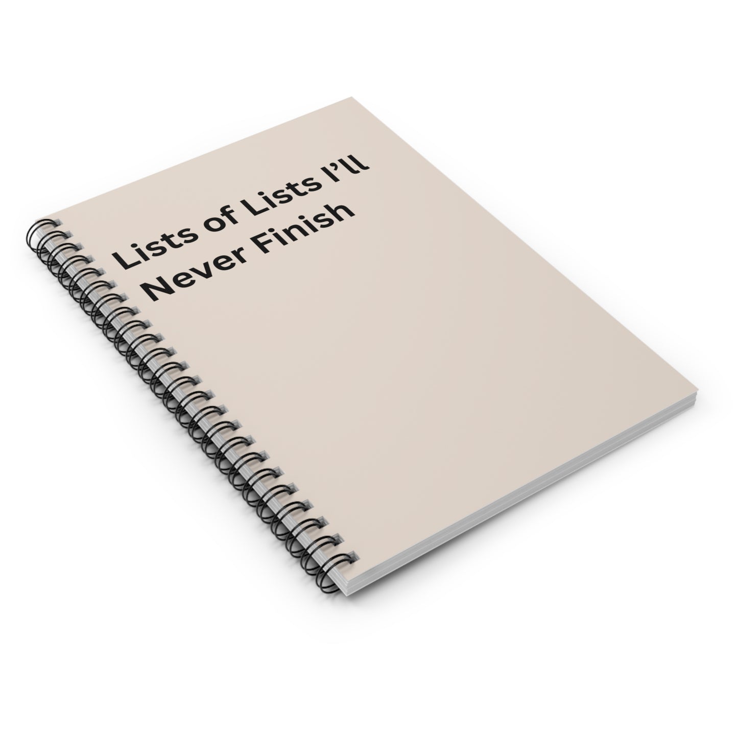 Lists of Lists I’ll Never Finish Spiral Notebook — Funny To-Do List Journal, Co worker Gift, Office Must Haves