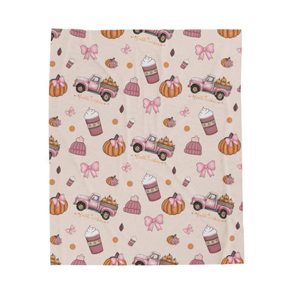 Cozy Fall Plush Blanket, Autumn Decor, Soft Throw Blanket, Thanksgiving Gift, Warm & Snuggly Home Decor