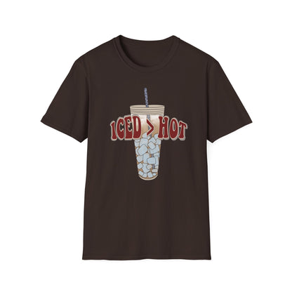 Iced Coffee Lover T-Shirt, Casual Tee for Summer Vibes, Gift for Coffee Enthusiasts, Birthday, Everyday Wear, Unisex Softstyle Tee