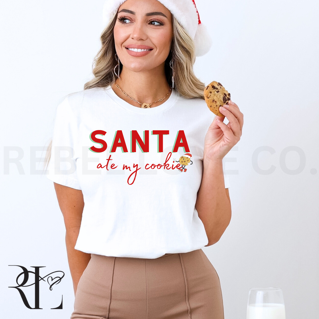 Santa Ate My Cookie Funny Christmas Shirt