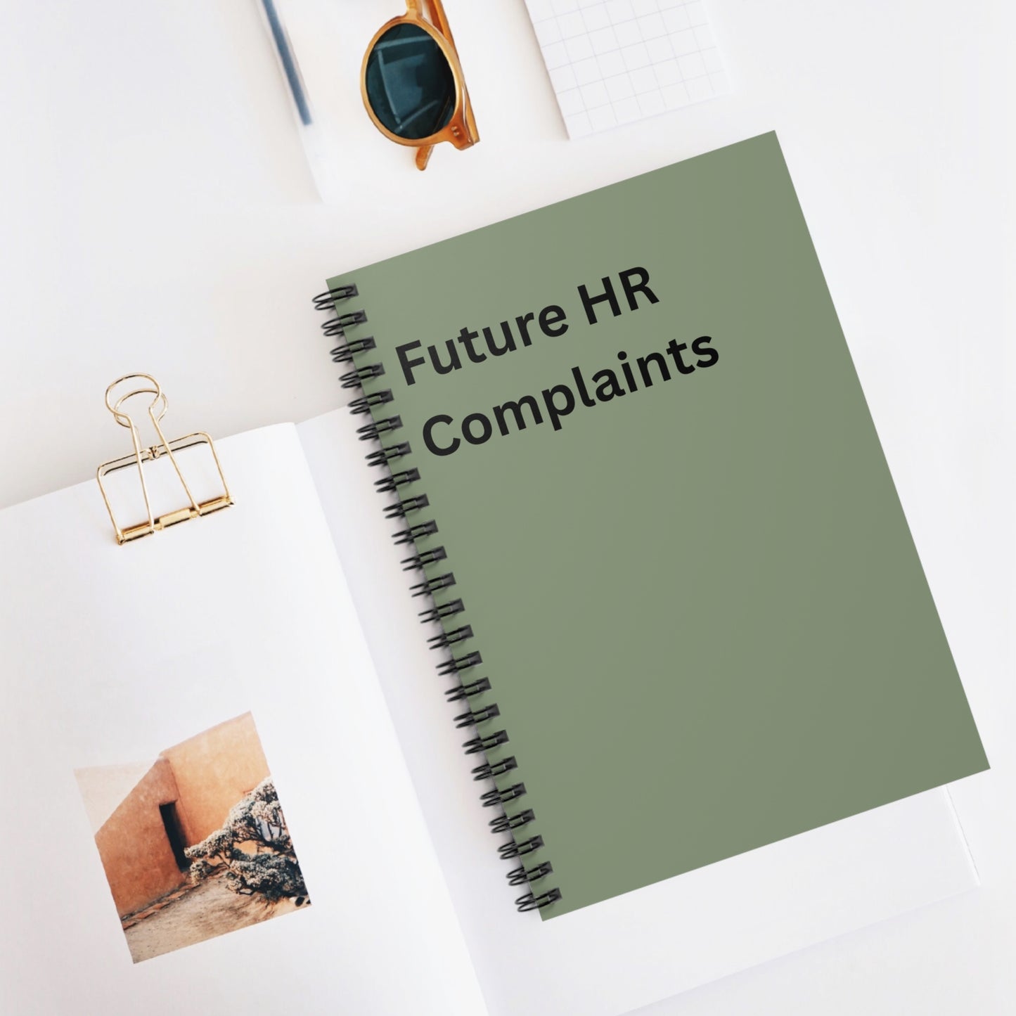 Notebook — “Future HR Complaints” Spiral Ruled Journal, Funny Co Worker Gift, Office Humor