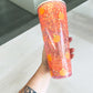 Just Peachy 24oz Snowglobe Tumbler, Glitter