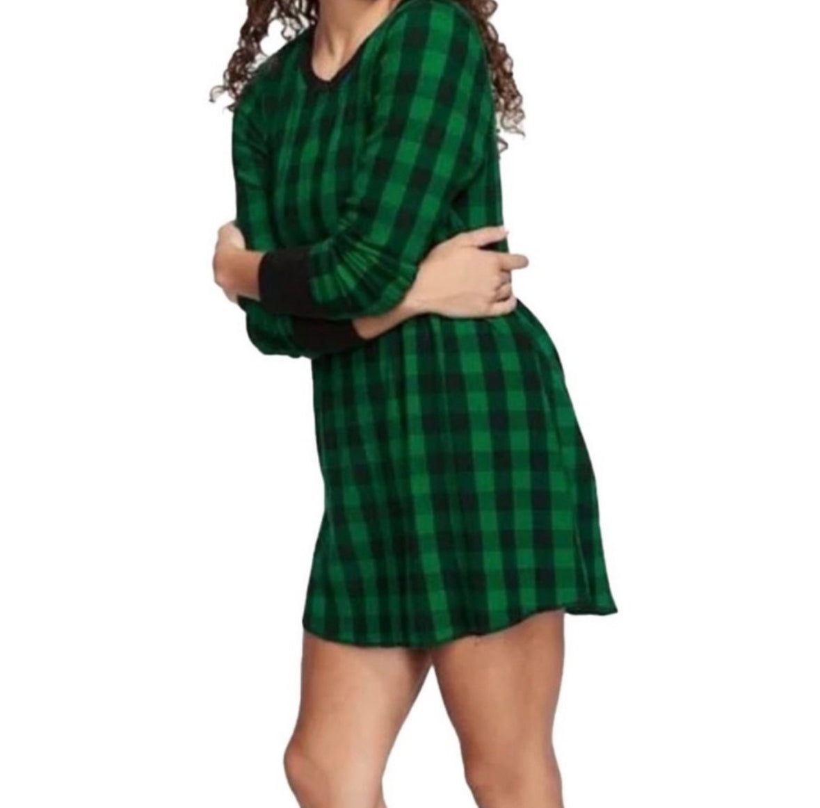 VS Thermal Nightgown Green Buffalo Plaid