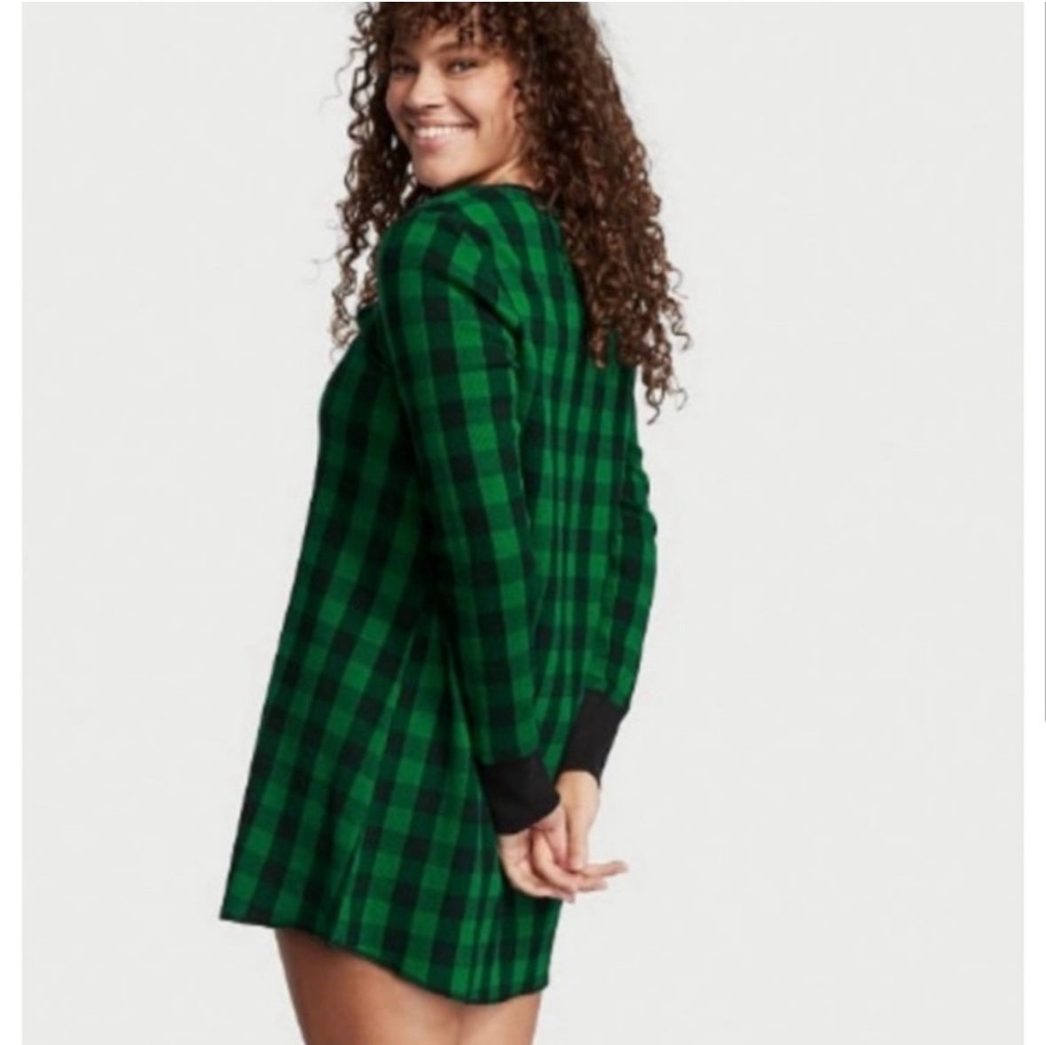 VS Thermal Nightgown Green Buffalo Plaid