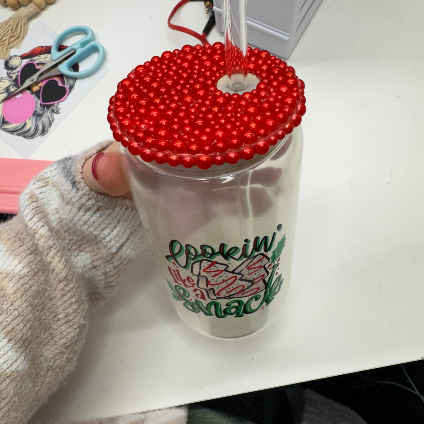 Looking Like a Snack Christmas Drink Tumbler Glass 16oz