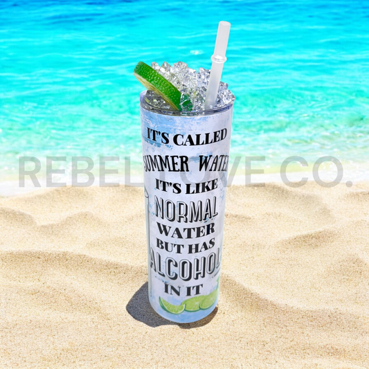 Summer Water Tumbler Fake Ice Lime
