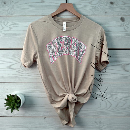 Merry Leopard Print T Shirt Size Medium Christas Tee Shirt