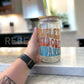 Fueled By Iced Coffee and Anxiety 16oz Glass Tumbler Beer Glass Bamboo Lid