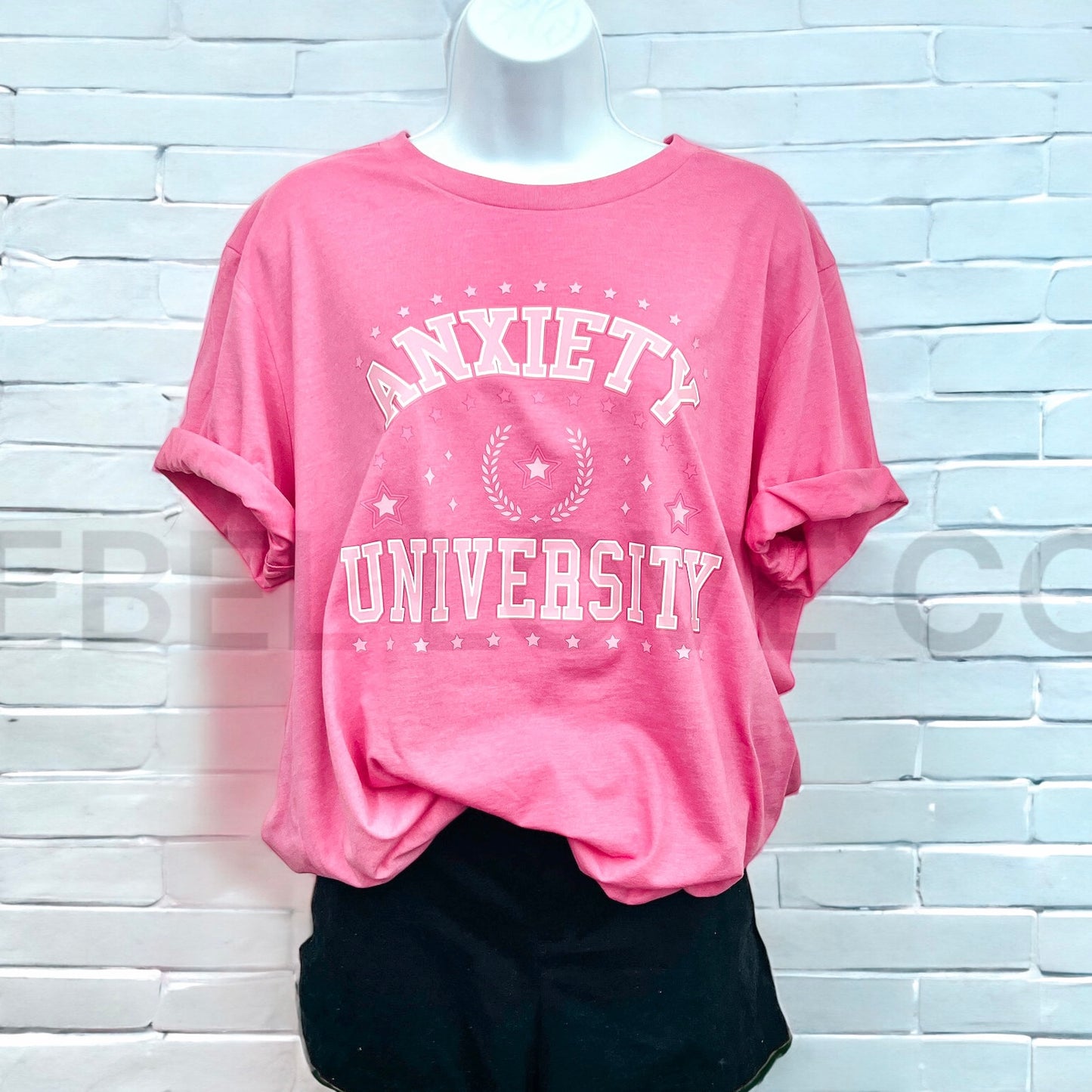 Anxiety University Pink Short Sleeve T Shirt