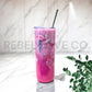 Pink Glitter "boho" Tumbler 20oz Stainless Steel