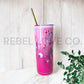 Pink Glitter "boho" Tumbler 20oz Stainless Steel
