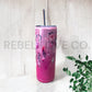 Pink Glitter "boho" Tumbler 20oz Stainless Steel