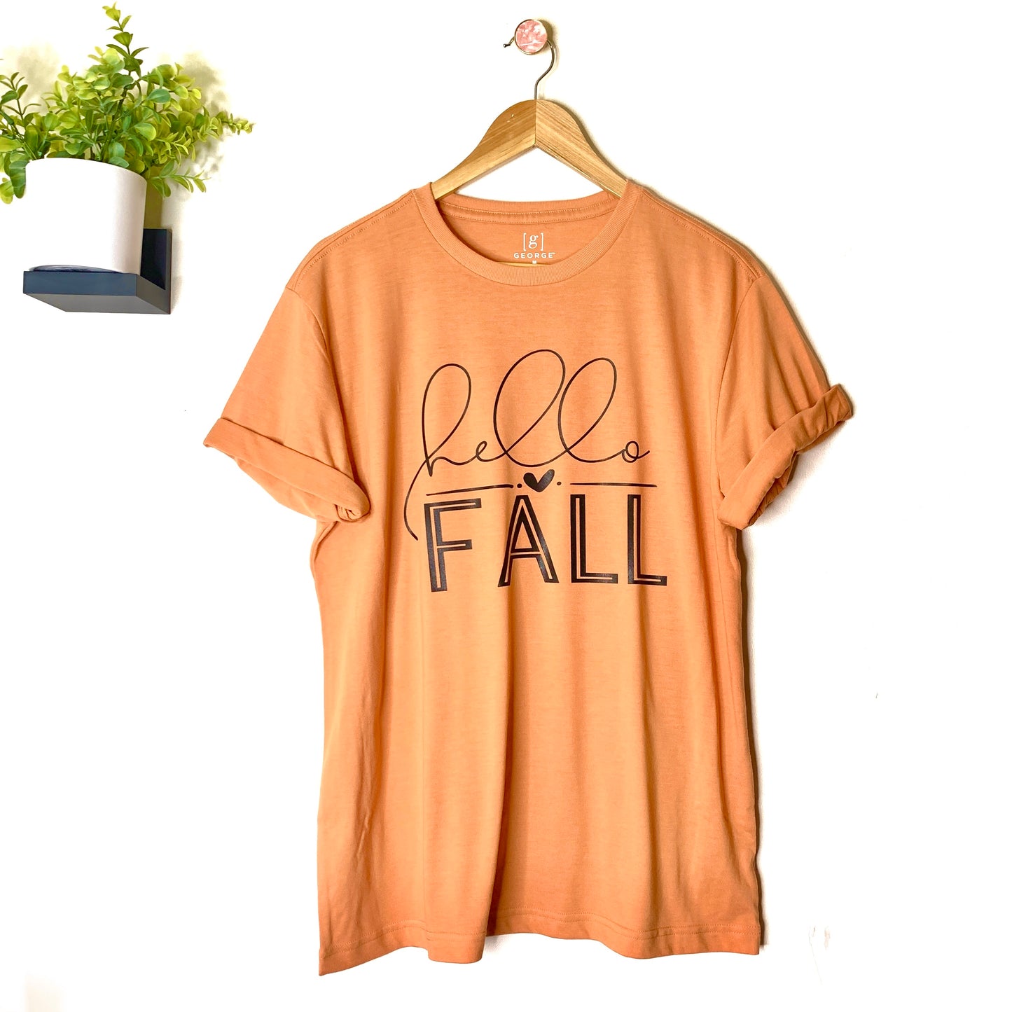 Hello Fall Orange Short Sleeve Tee
