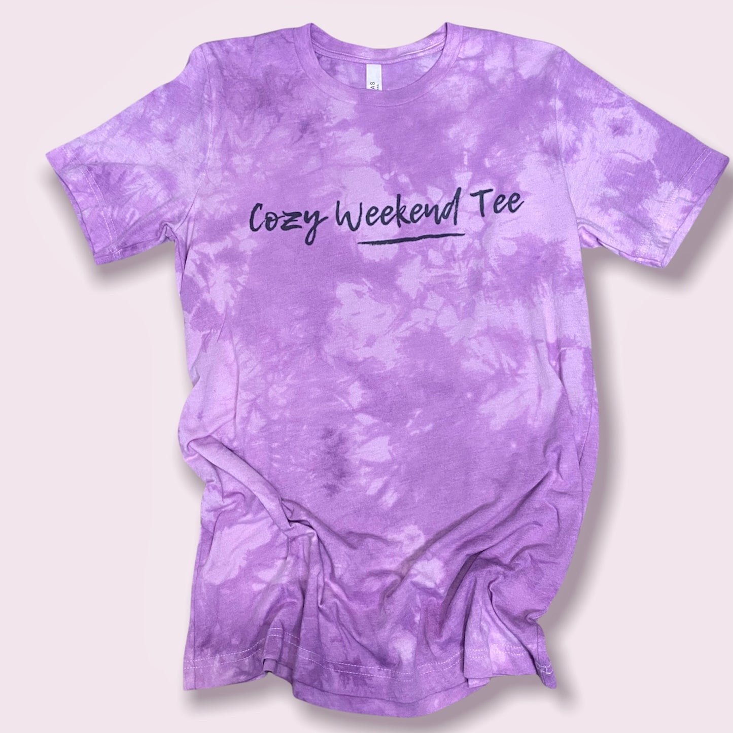 Cozy Weekend Tee, Purple Tie Dye